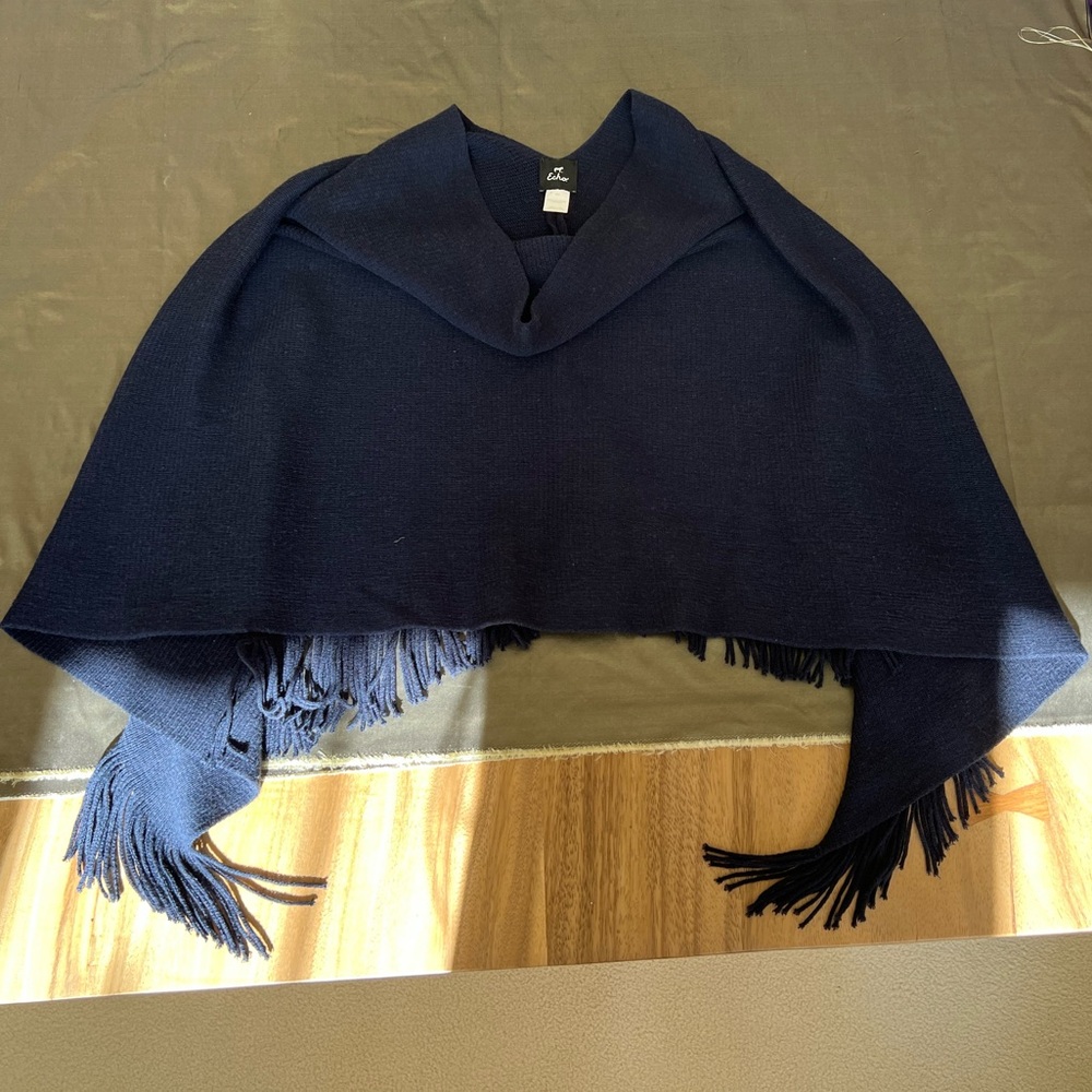Echo Blue Knit Poncho